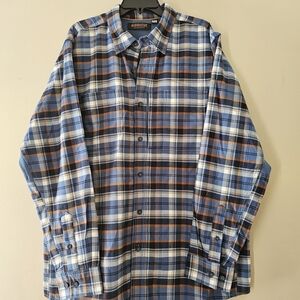 NWT Ridgecut Toughwear 2XLT Plaid Performance Work Shirt Vented UPF 50 Flex
